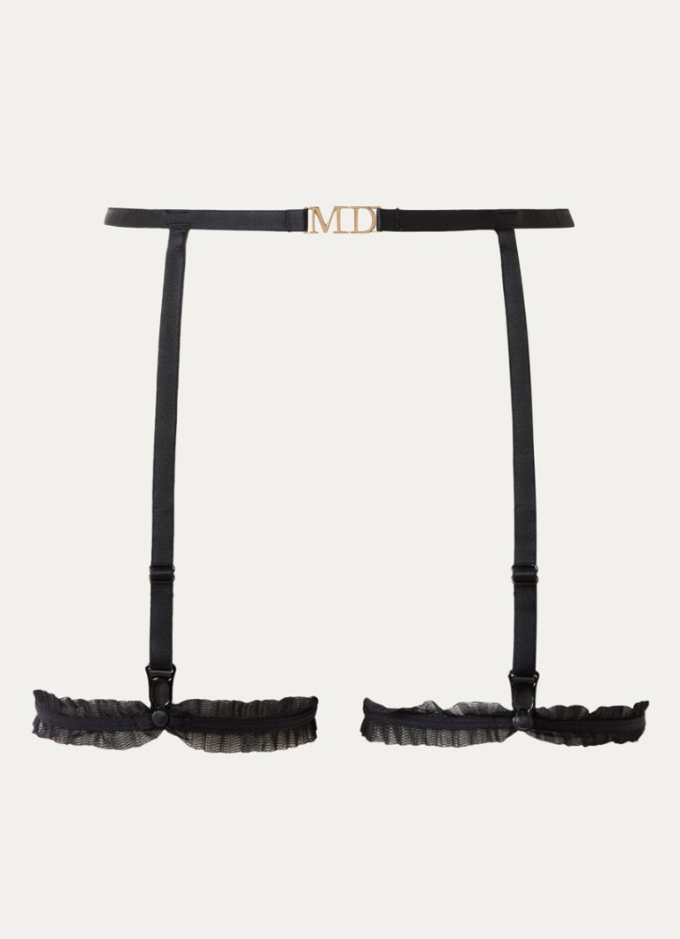 Marlies Dekkers Dames Jarretels van mesh in de kleur Zwart