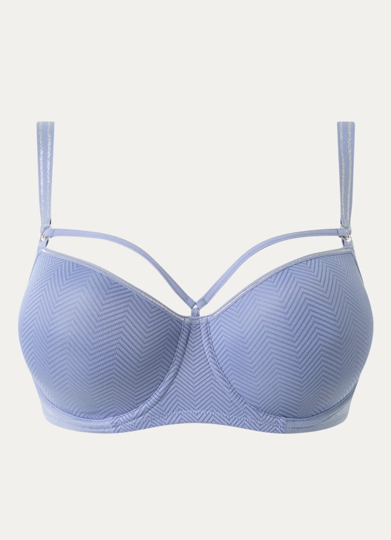 Marlies Dekkers Dames Voorgevormde push-up bh met grafische print in de kleur Staalblauw