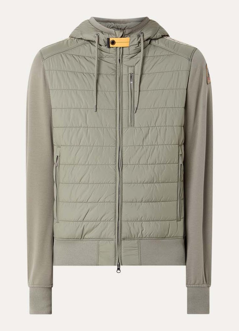 Parajumpers Heren Ivor gewatteerd jack met logoborduring in de kleur Legergroen, maat: L