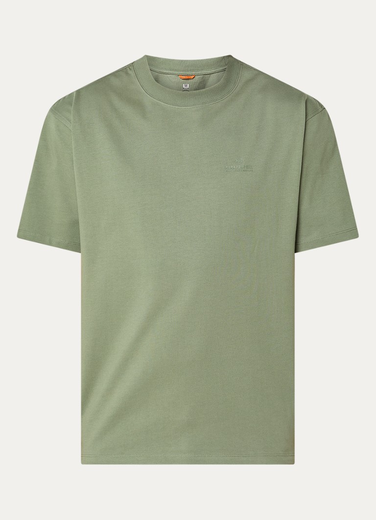 Parajumpers Heren T-shirt met logo in de kleur Olijfgroen, maat: S