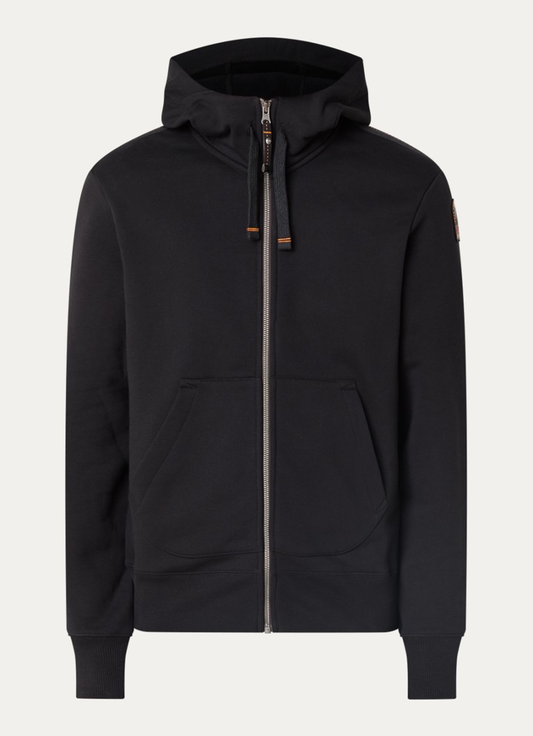 Parajumpers Heren Charlie sweatvest met logoborduring in de kleur Zwart, maat: XL