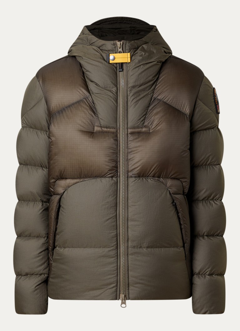 Parajumpers Heren Notigi puffer jas met donsvulling en ritszakken in de kleur Bronsgroen, maat: L