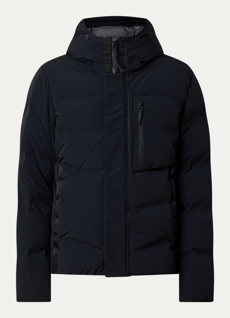 Parajumpers Heren Taiga pufferjack met donsvulling en ritszakken in de kleur Zwart, maat: L