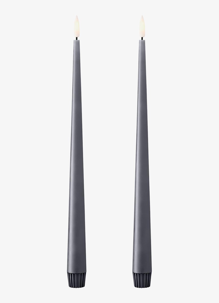 Ester & erik LED-kaars 30 cm set van 2 Donkergrijs - Deal