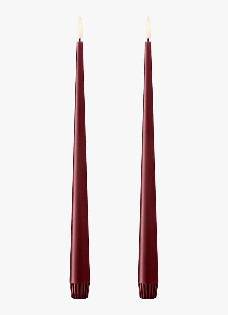 Ester & erik LED-kaars 30 cm set van 2 Bordeauxrood - Deal