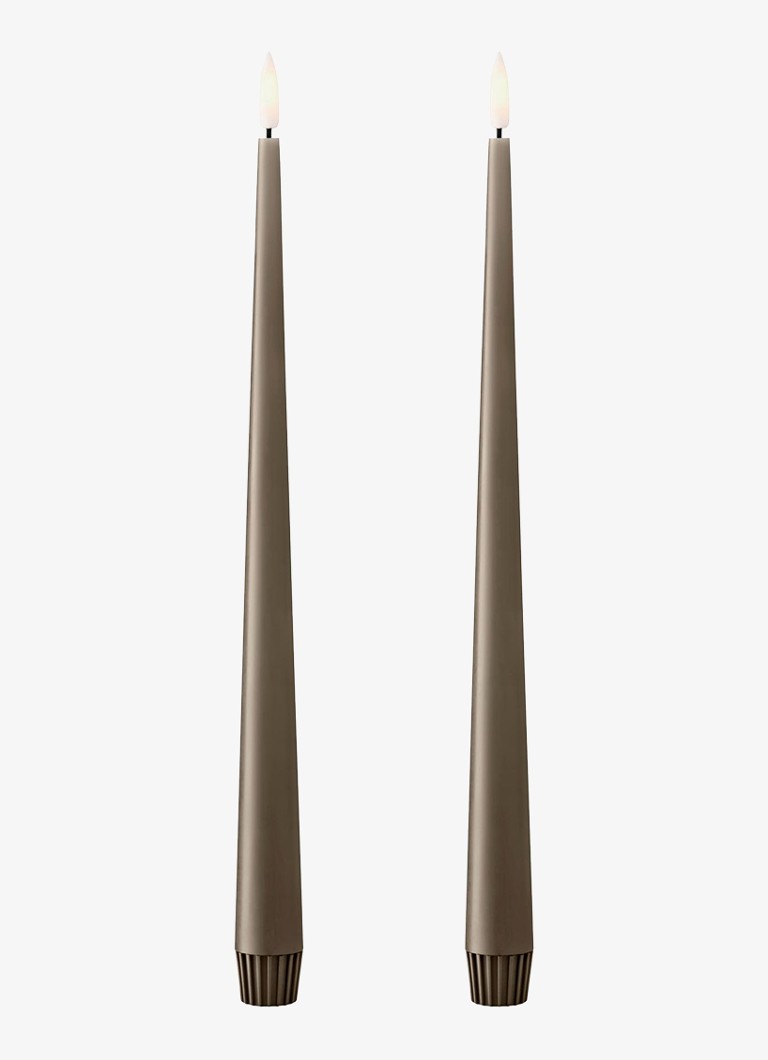 Ester & erik LED-kaars 30 cm set van 2 Donkerbruin - Deal
