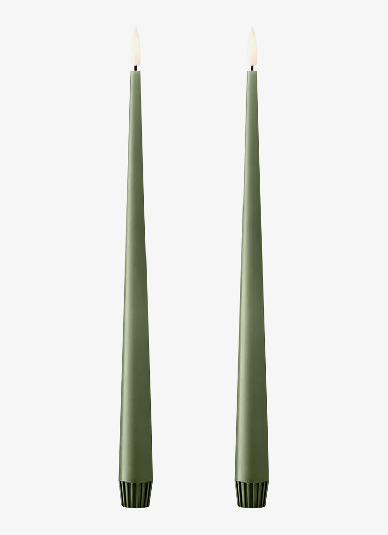 Ester & erik LED-kaars 30 cm set van 2 Groen - Deal