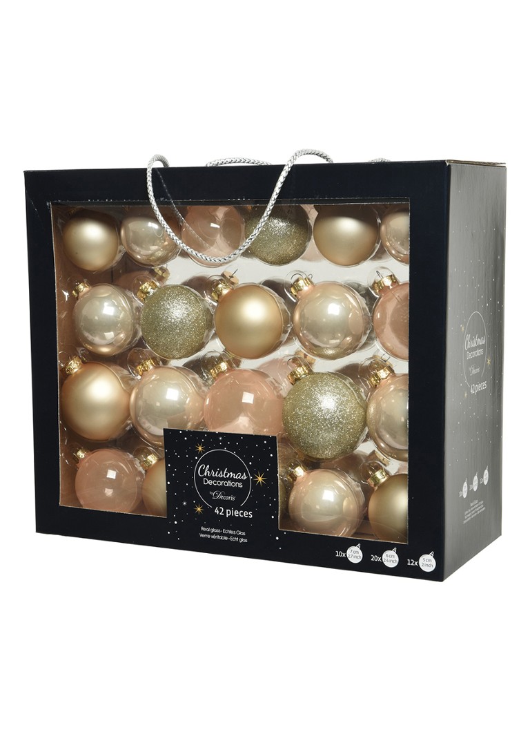 Decoris Kerstbal 7 cm set van 42 Parelmoer - Deal