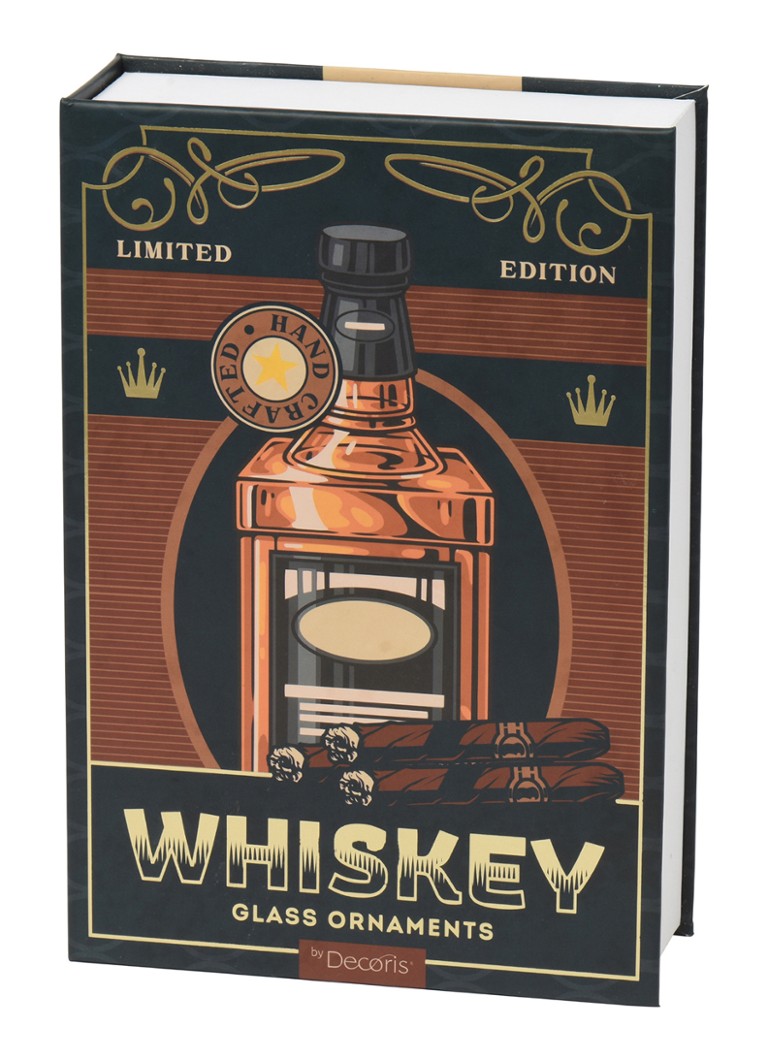 Decoris Whiskey kersthangers in giftset Bruin - Deal