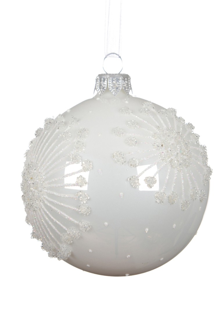 Decoris Kerstbal 8 cm Wit - Deal