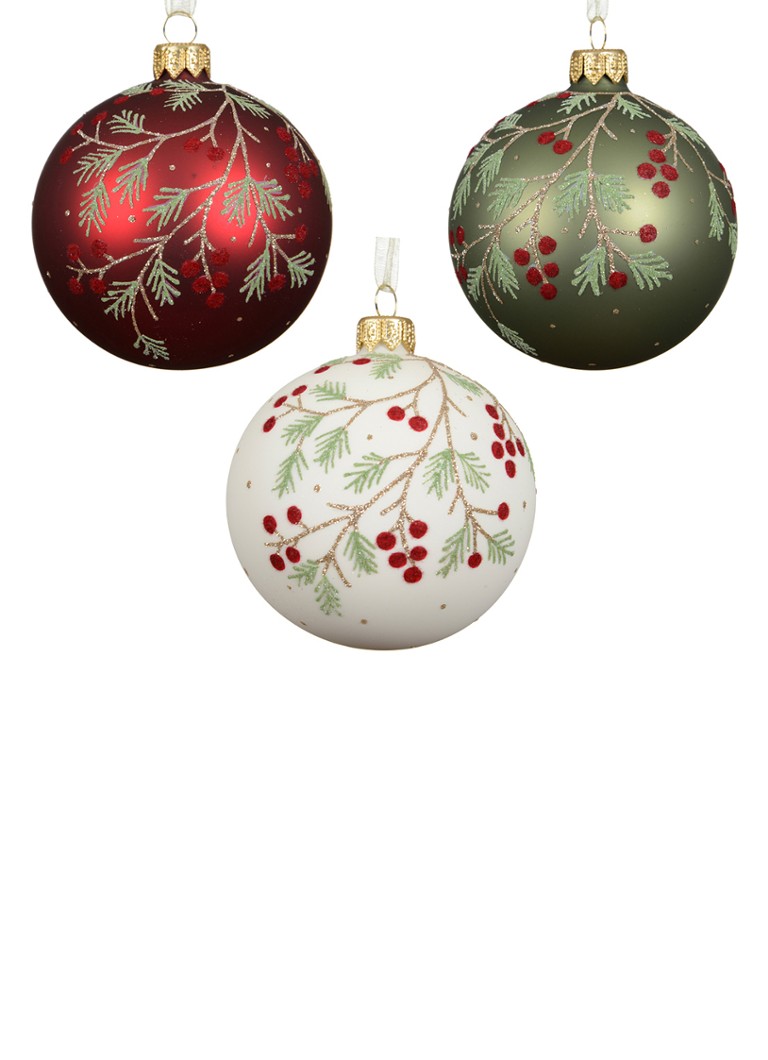 Decoris Kerstbal 8 cm Rood
