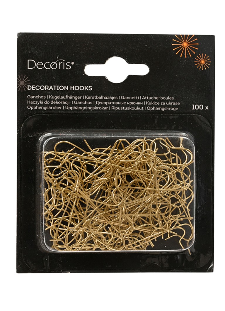 Decoris Kerstbalhaakjes set van 100 Goud - Deal