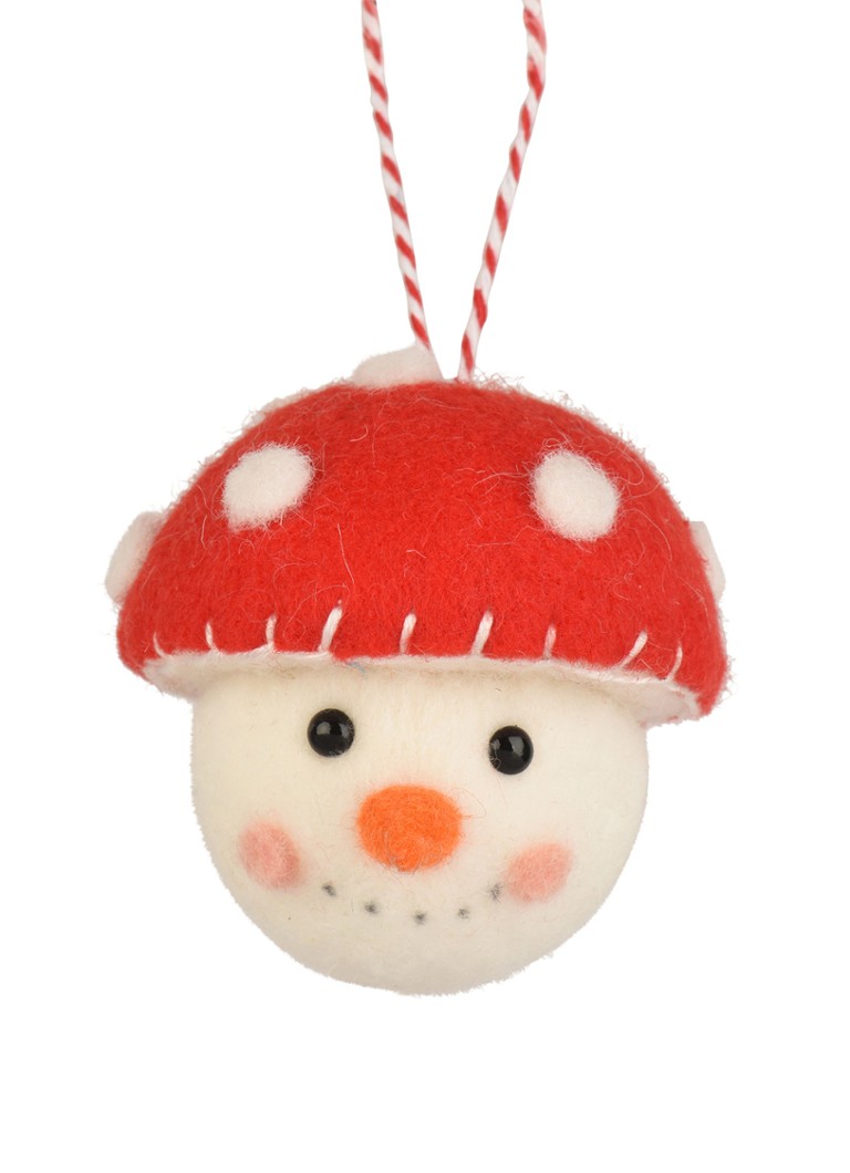 Decoris Paddenstoel kersthanger 7,50 cm Rood - Deal