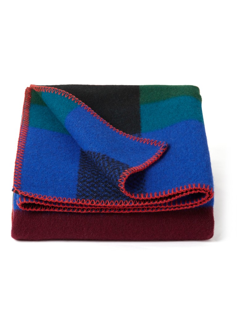 Røros Tweed Mikkel plaid van wol 135 x 200 cm Royalblauw - Deal