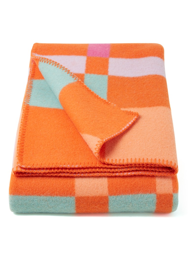 Røros Tweed City plaid van wol 135 x 200 cm Oranje - Deal