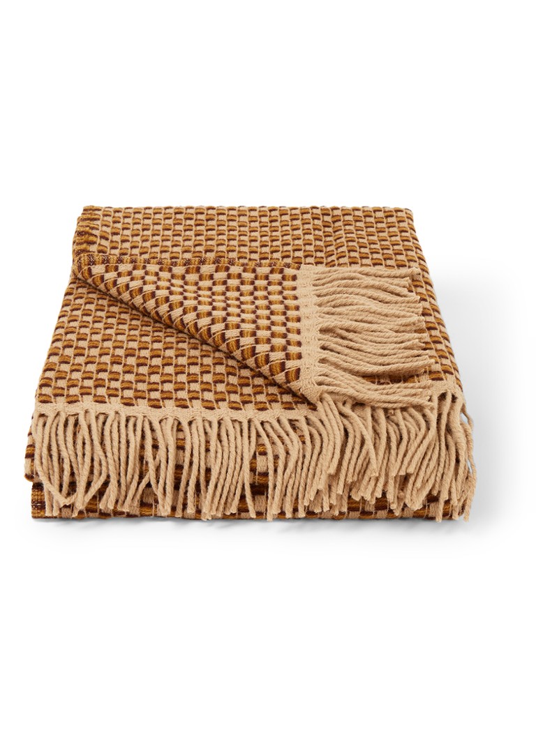 Røros Tweed Isak plaid van Noorse lamswol 150 x 210 cm Okergeel - Deal