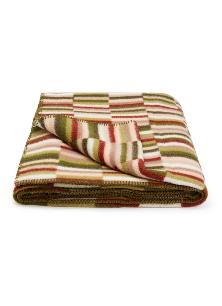 Røros Tweed Ida plaid van scheerwol 135 x 200 cm Olijfgroen - Deal