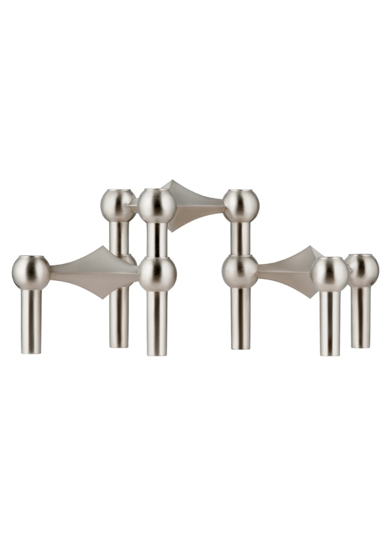 STOFF Nagel Kandelaar 6,9 cm set van 3 Zilver - Deal