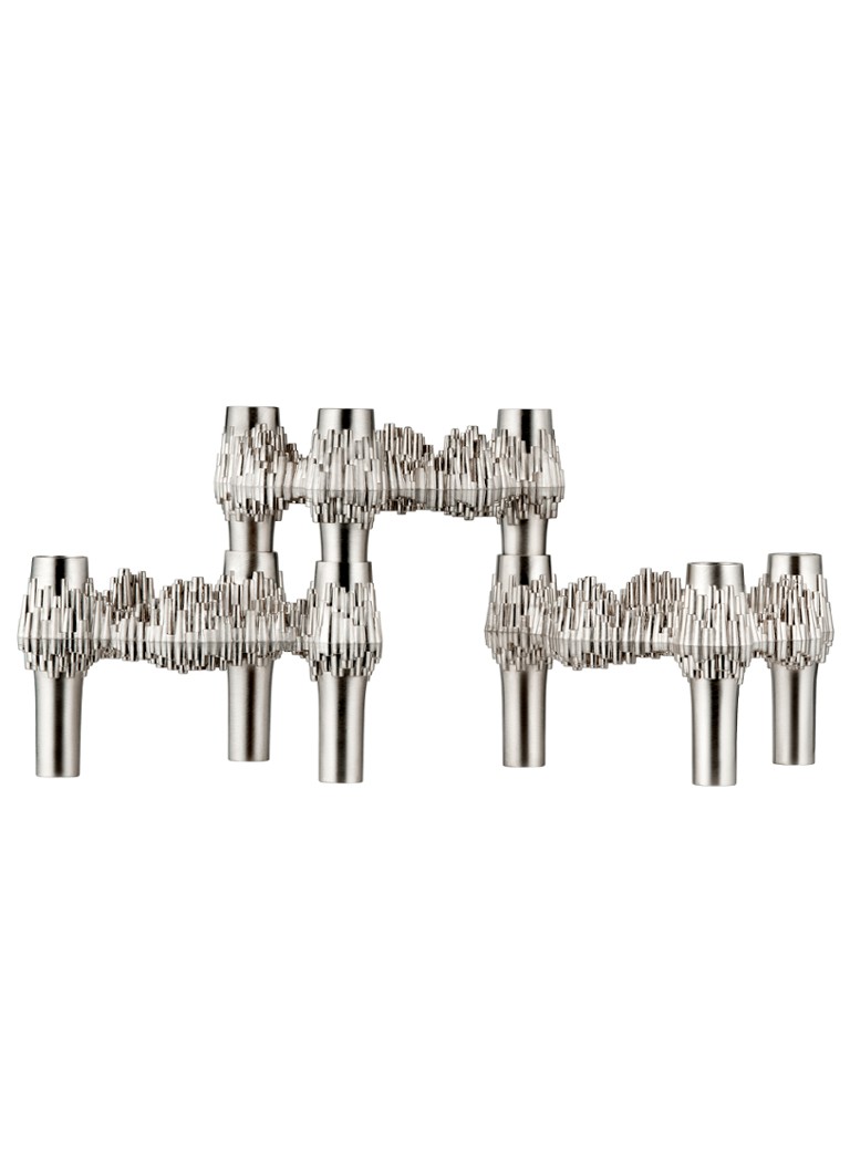 STOFF Nagel Quist kandelaar 5,9 cm set van 3 Zilver - Deal