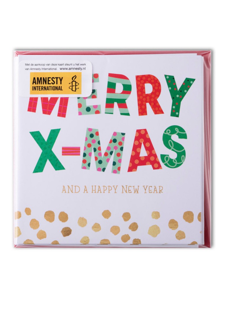 MAP Publishing Merry X-mas and a Happy New Year kerstkaart - set van 8 inclusief enveloppen Multicolor - Deal