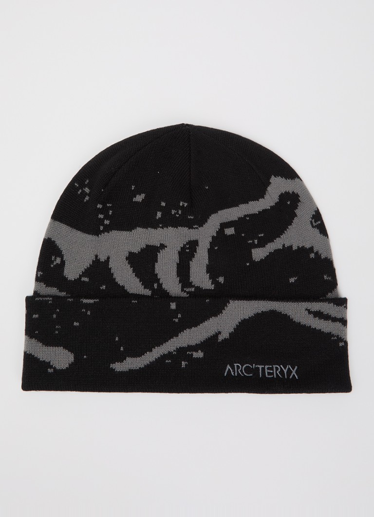 Arc'teryx Heren Grotto muts met print in de kleur Zwart, maat: One Size