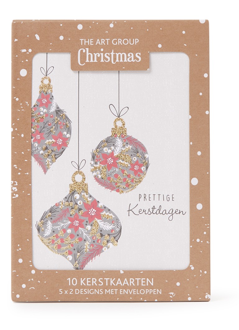 Art Group Kerst - 2 designs - kerstkaart met envelop - set van 10 Goud - Deal