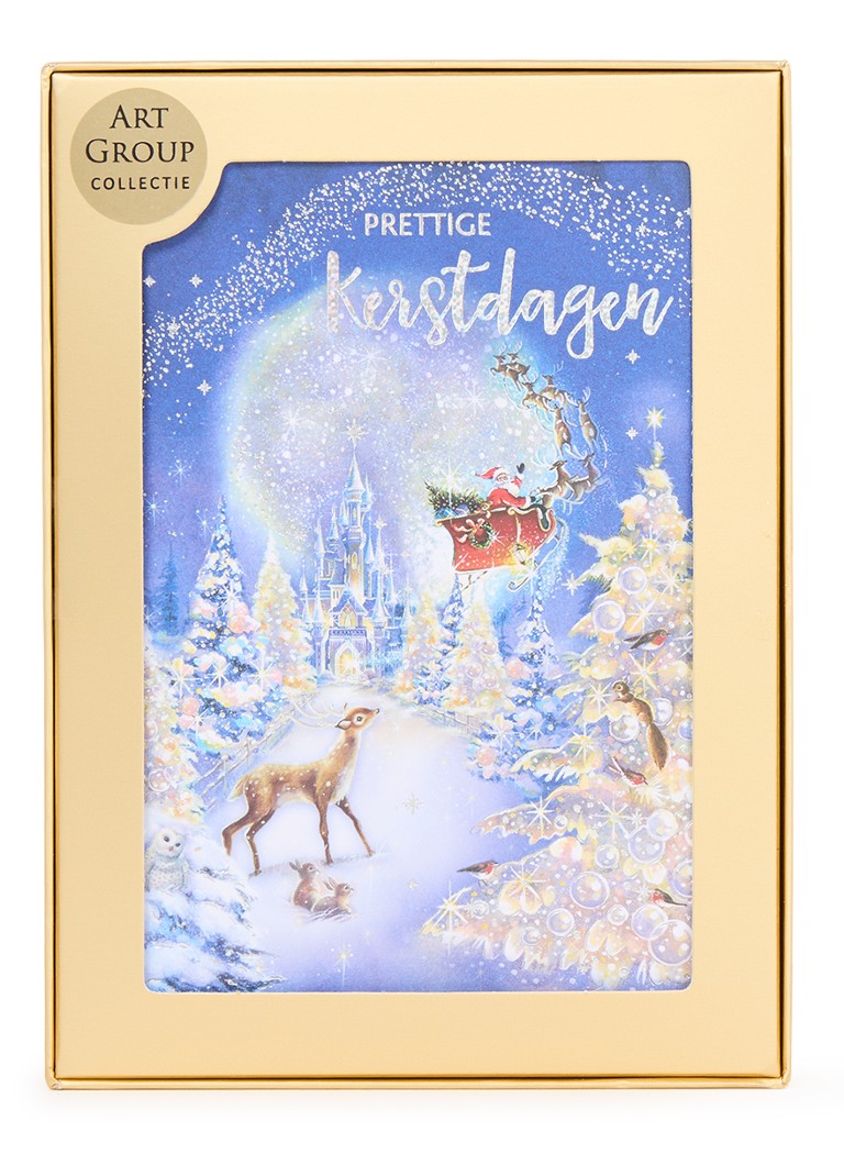Art Group Magisch kersttafereel - 1 design - luxe kerstkaart met envelop - set van 8 Donkerblauw - Deal