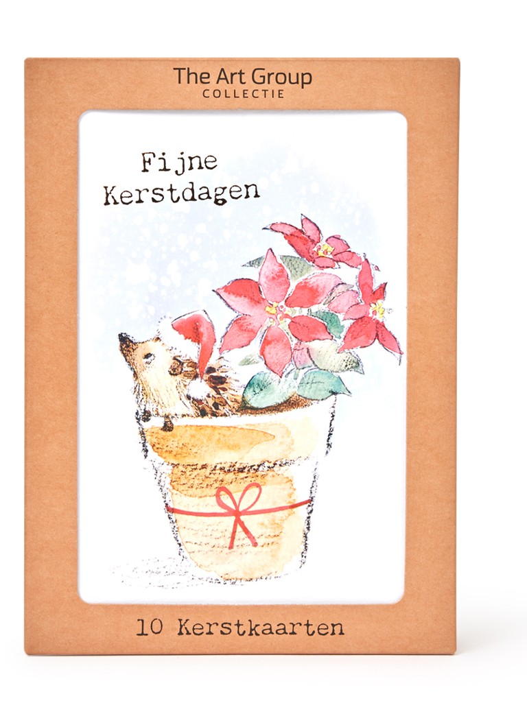 Art Group Egel - 1 design - kerstkaart met envelop - set van 10 Rood - Deal