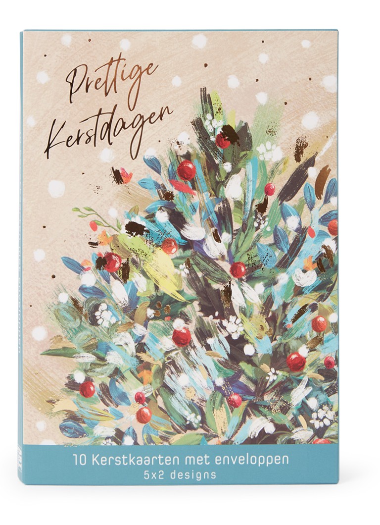 Art Group Goede doelen - 2 designs - kerstkaart met envelop - set van 10 Groen - Deal