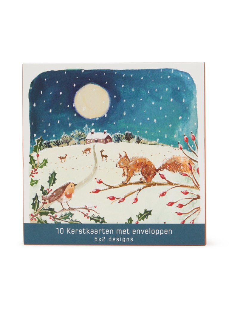 Art Group Goede Doelen kerstkaart - 2 designs - set van 10 inclusief enveloppen Donkerblauw - Deal