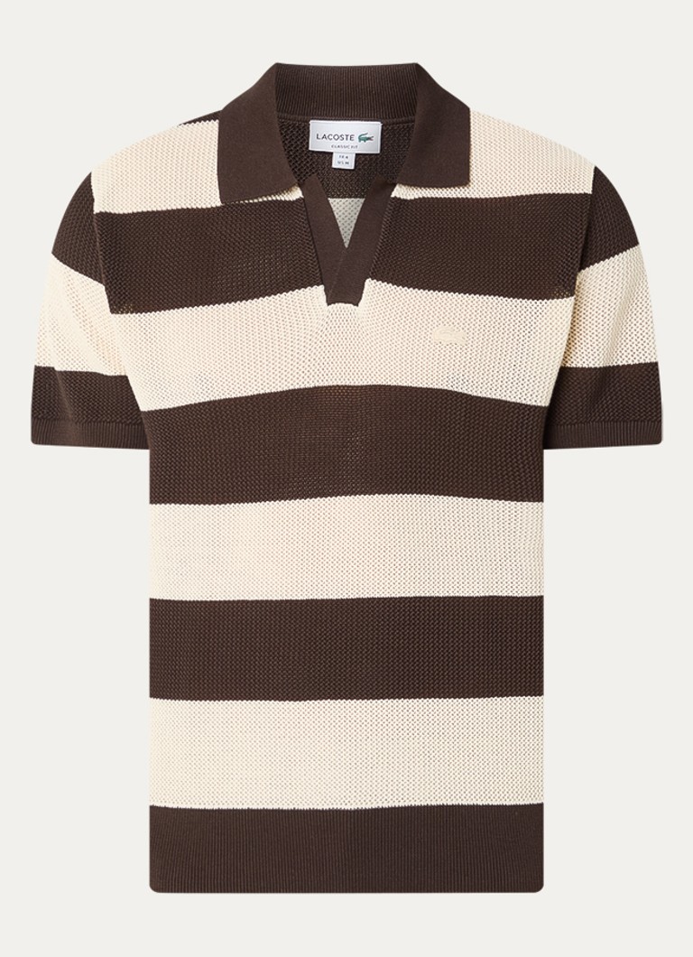 Lacoste Heren Regular fit polo met structuur in de kleur Beige, maat: L