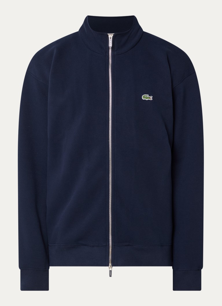 Lacoste Heren Sweatvest met logo in de kleur Donkerblauw, maat: XL