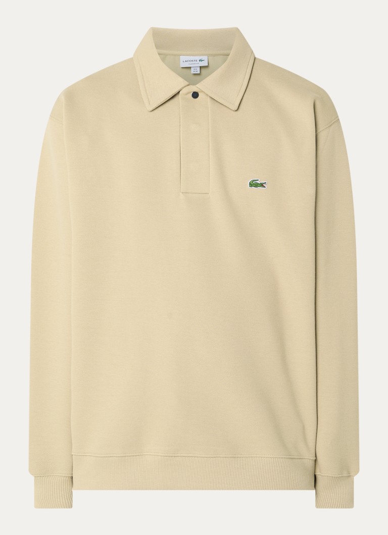 Lacoste Heren Regular fit polo van piqué katoen in de kleur Zand, maat: XL