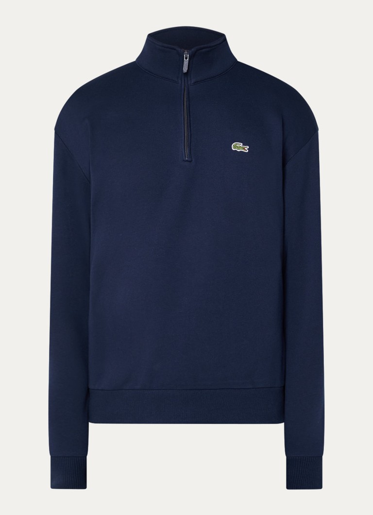 Lacoste Heren Trui met halve rits in de kleur Donkerblauw, maat: L