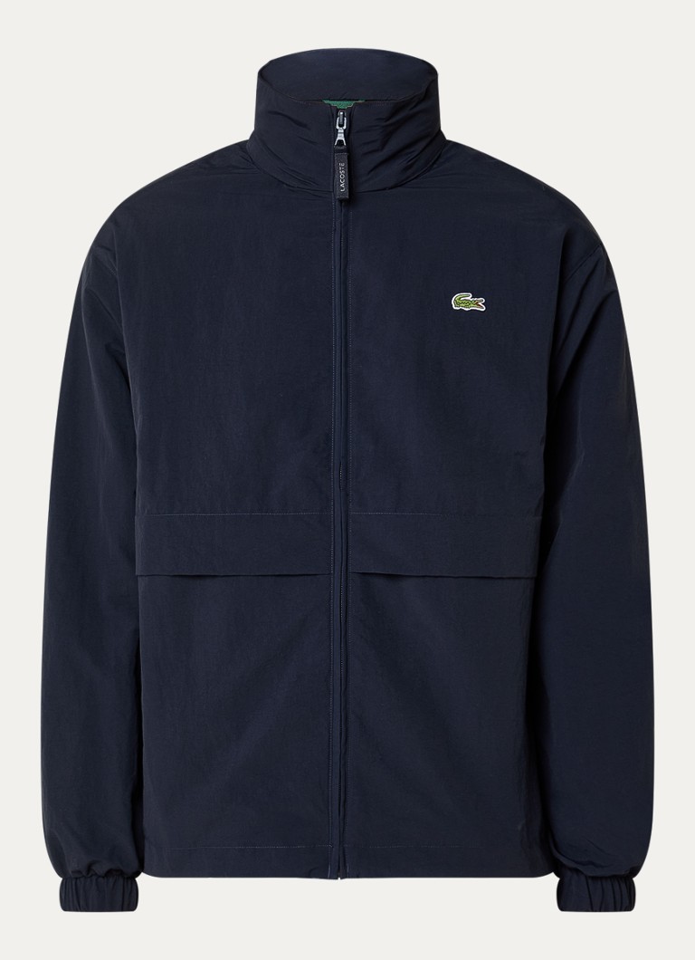 Lacoste Heren Windjack met logo en ritszakken in de kleur Donkerblauw, maat: 52