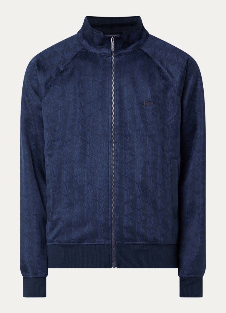 Lacoste Heren Tonal sweatvest met logoprint in de kleur Donkerblauw, maat: S
