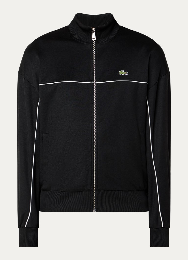 Lacoste Heren Trackvest met logo en steekzakken in de kleur Zwart, maat: M