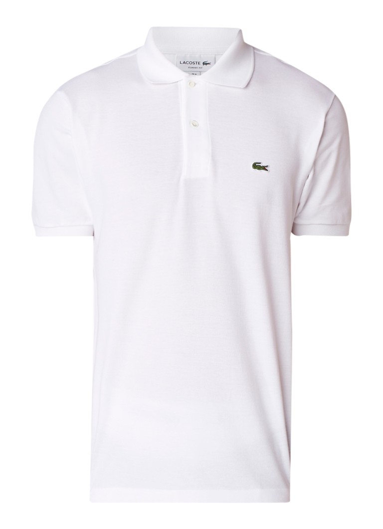 Lacoste Heren Regular fit polo van piqué katoen in de kleur Wit, maat: 3/S