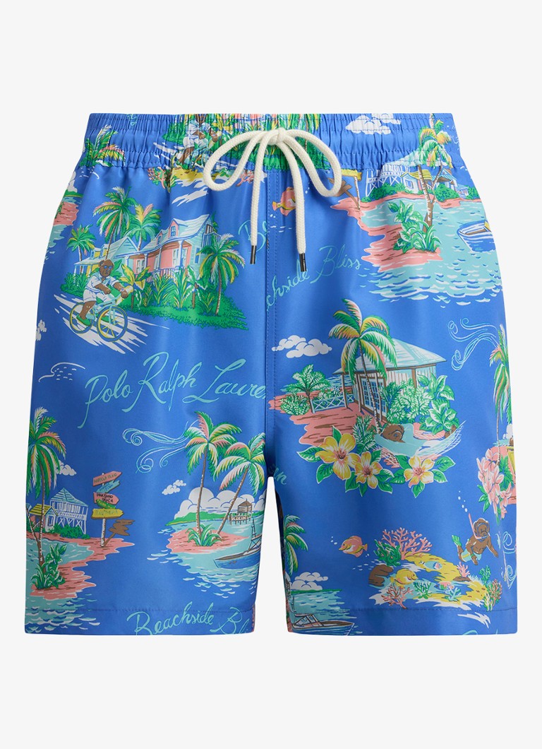 Ralph Lauren Heren Zwemshorts met print in de kleur Bahamas Bear-ZYOT