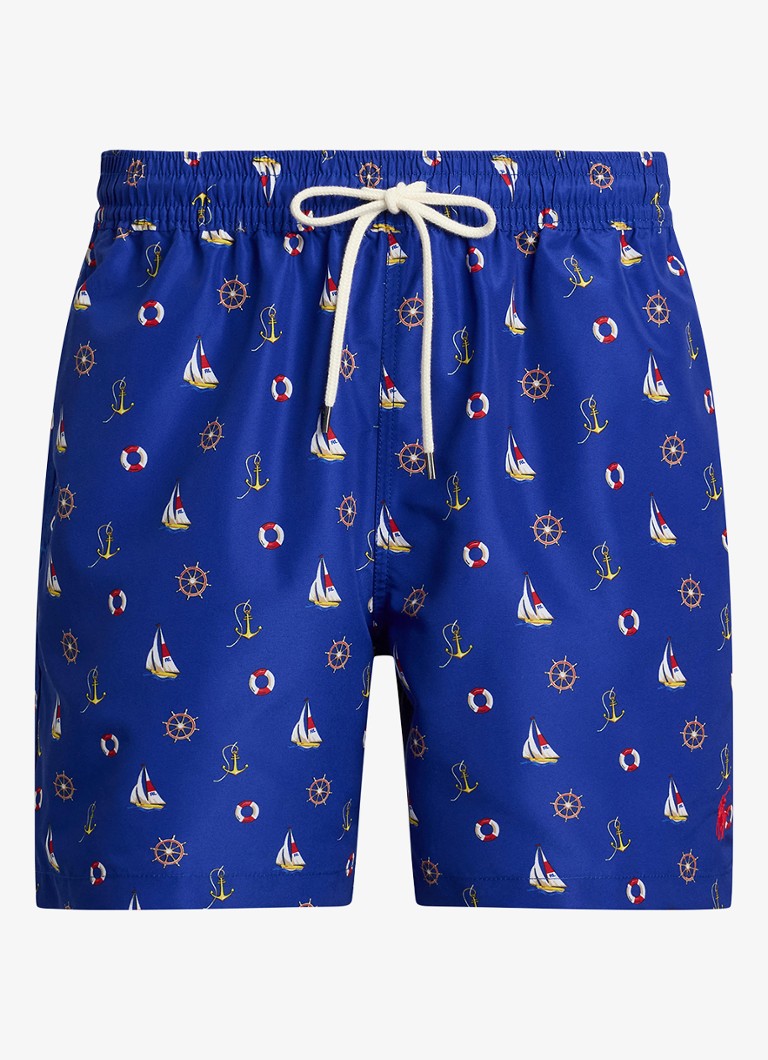 Ralph Lauren Heren Traveler zwemshorts met print in de kleur Blue Nautical Marine / Donkerblauw
