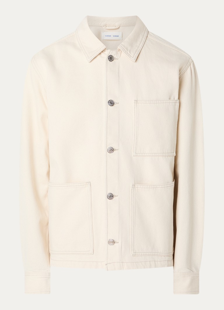 SAMSØE SAMSØE Heren Sachore jack van denim met gekleurde wassing in de kleur Beige, maat: L