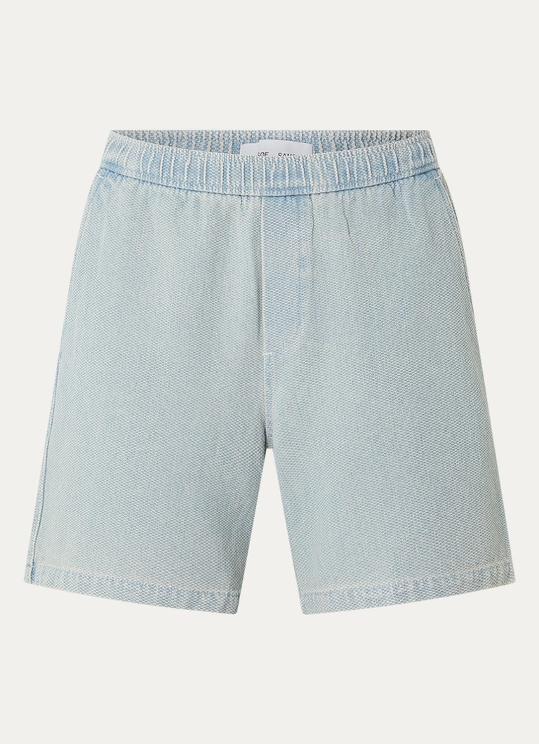 SAMSØE SAMSØE Heren Sajabari loose fit korte broek met structuur in de kleur Blauwgrijs, maat: S