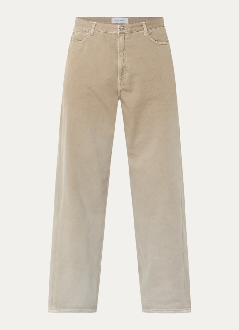 SAMSØE SAMSØE Heren Satimothy wide leg jeans met gekleurde wassing in de kleur Beige, maat: 34/34