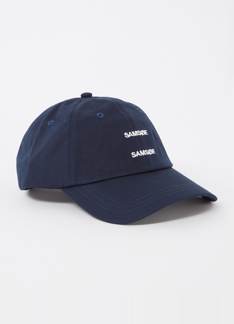 SAMSØE SAMSØE Heren Addie pet met logoborduring in de kleur Donkerblauw, maat: OS
