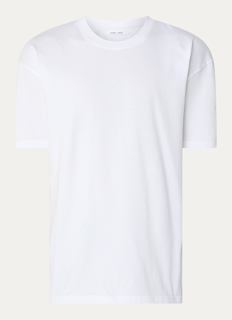 SAMSØE SAMSØE Heren Hudson T-shirt van katoen in de kleur Wit, maat: S