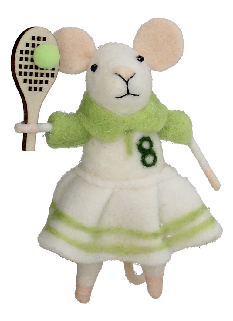 Kersten Tennis Muis kersthanger 11,5 cm Groen - Deal