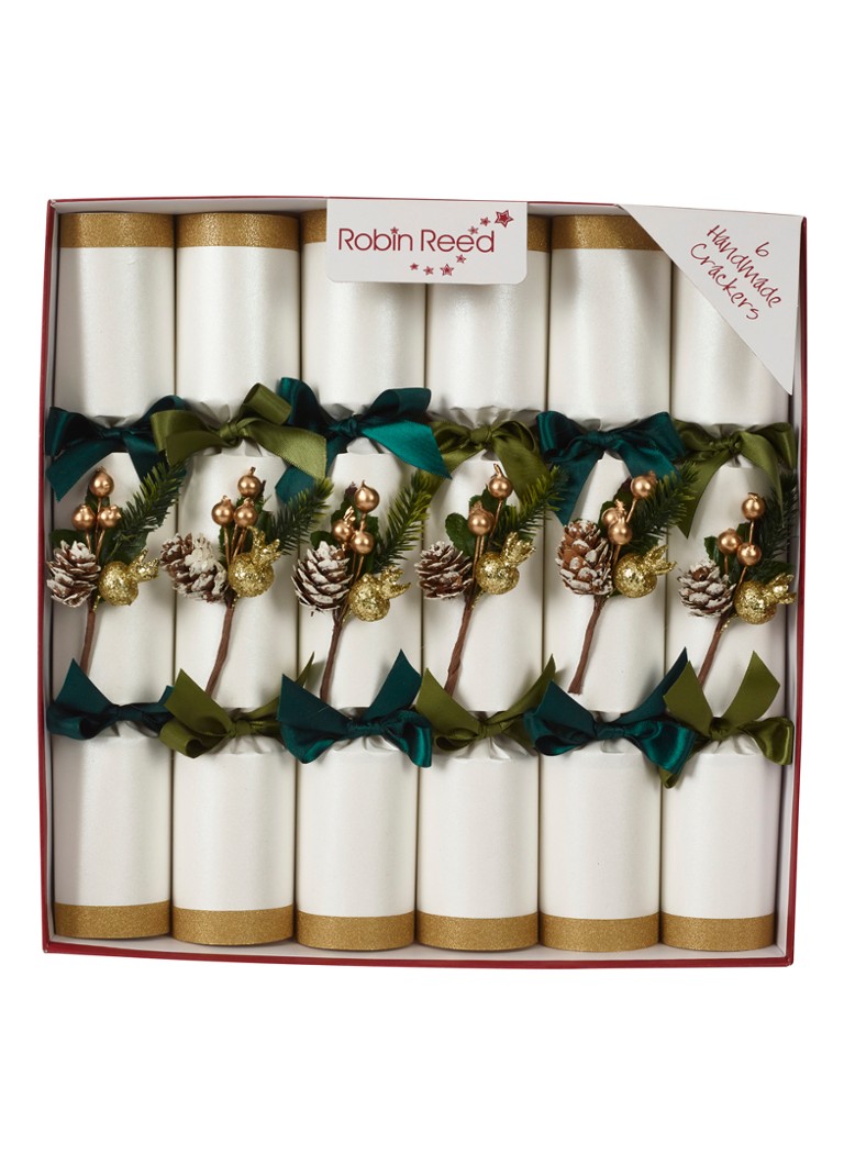 Robin Reed Evergreen kerstcracker set van 6 Wit - Deal