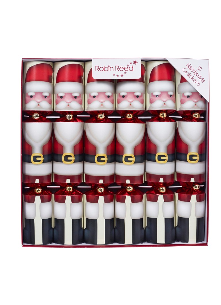 Robin Reed Father Christmas kerstcracker set van 12 Rood - Deal