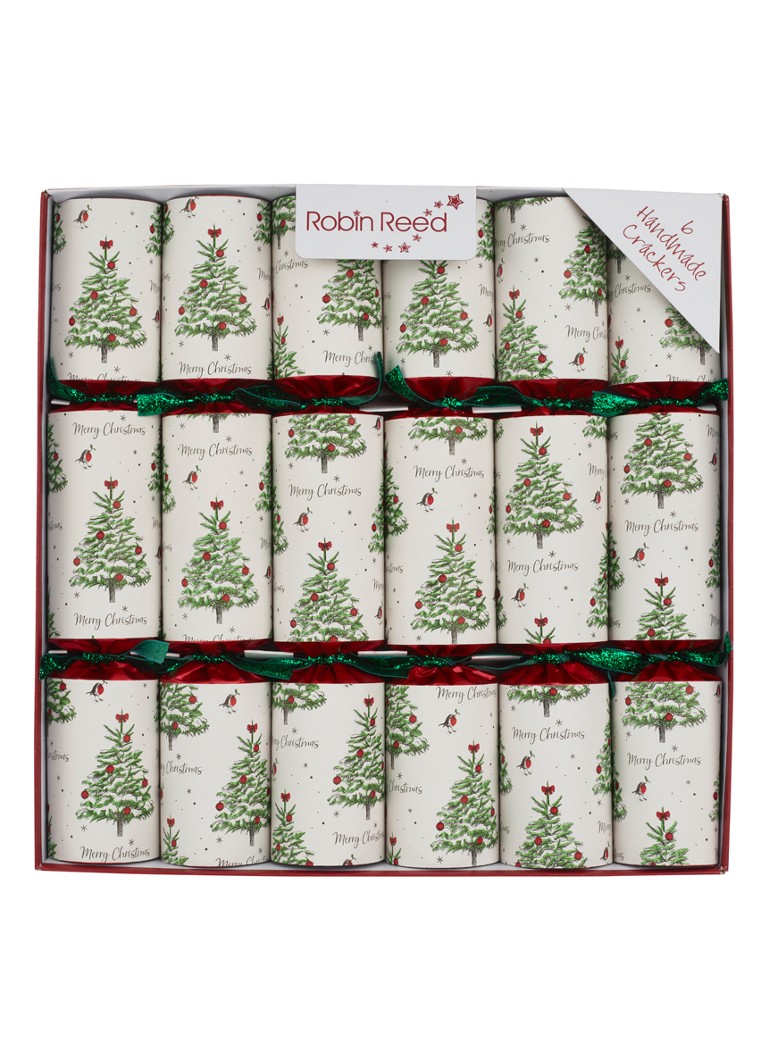 Robin Reed Christmas Tree kerstcracker set van 6 Creme - Deal