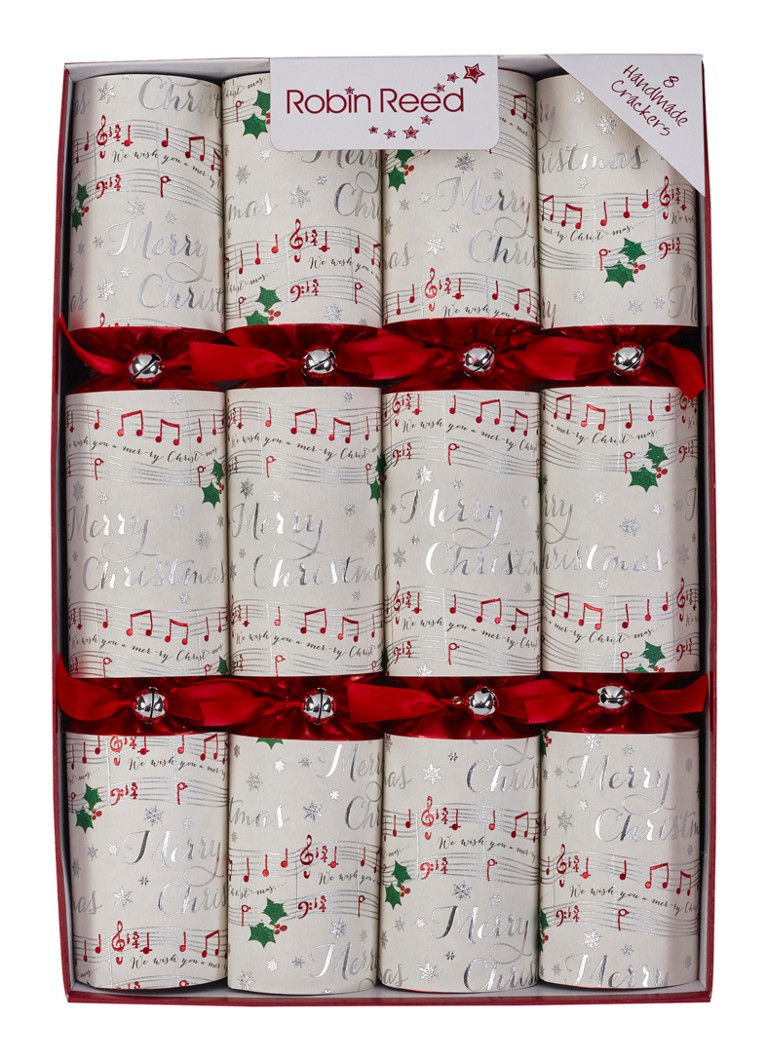 Robin Reed Chime Bars kerstcracker set van 8 Wit - Deal